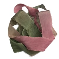 Image 4 of 5PC. SERENADE 45" Hand Dyed Raw Edge Silk Craft Making Ribbon/Hand made  Hand Dyed 