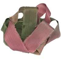 Image 5 of 5PC. SERENADE 45" Hand Dyed Raw Edge Silk Craft Making Ribbon/Hand made  Hand Dyed 