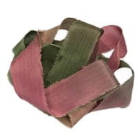 Image 6 of 5PC. SERENADE 45" Hand Dyed Raw Edge Silk Craft Making Ribbon/Hand made  Hand Dyed 