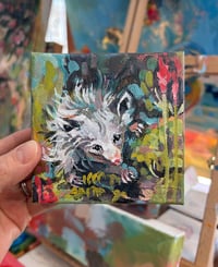 Image 2 of Wilber – 4x4" opossum painting