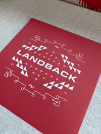 Image 2 of Landback 12x12 Print - Whirling Logs White/Red