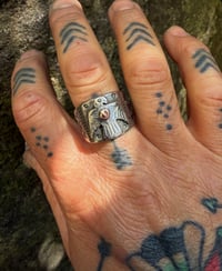 Image 3 of WL&A Handmade Old Style Heavy Ingot Thunderbird Medicine Ring - Size 11