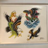 Image 1 of 2000 Chris Garvey production flash sheet eagles 11x14