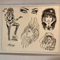 Image 2 of 90’s official tattoo brand flash sheet tribal girls 11x14 