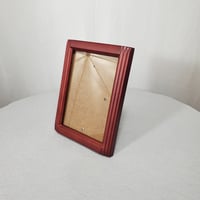Image 1 of Burgundy 5x7 Wood Picture Frame, Fluted Sides, Real Glass, #985