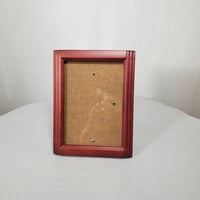 Image 2 of Burgundy 5x7 Wood Picture Frame, Fluted Sides, Real Glass, #985