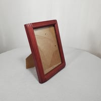 Image 3 of Burgundy 5x7 Wood Picture Frame, Fluted Sides, Real Glass, #985