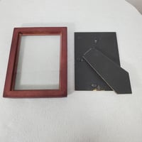 Image 9 of Burgundy 5x7 Wood Picture Frame, Fluted Sides, Real Glass, #985