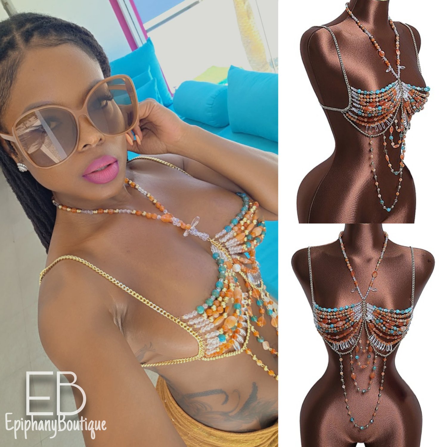 Image of The Mya Beaded Bra Top