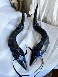 Image 8 of Filagree Succubus Horns | Blue | Large