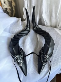 Image 5 of Filagree Succubus Horns | Silver Glitter | L
