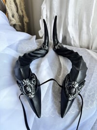 Image 6 of Filagree Succubus Horns | Silver Glitter | L