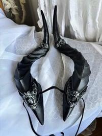 Image 7 of Filagree Succubus Horns | Silver Glitter | L