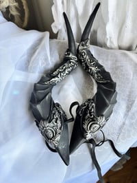 Image 8 of Filagree Succubus Horns | Silver wash | Large