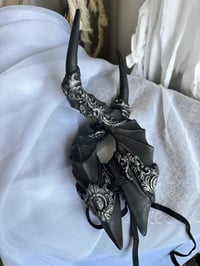 Image 9 of Filagree Succubus Horns | Silver wash | Large