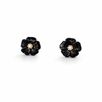 Image 1 of Black Onyx Flower Earring