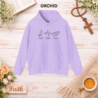 Image 5 of Faith Hope Love Heartbeat Hoodie — Faith Hope Love Pullover Sweatshirt