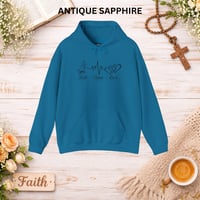Image 8 of Faith Hope Love Heartbeat Hoodie — Faith Hope Love Pullover Sweatshirt