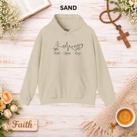 Image 11 of Faith Hope Love Heartbeat Hoodie — Faith Hope Love Pullover Sweatshirt