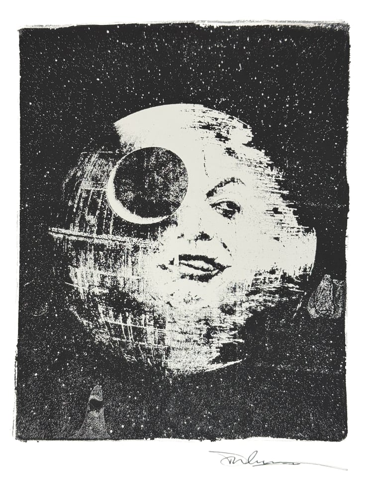 Image of The Man Over That's No Moon Original Monoprint