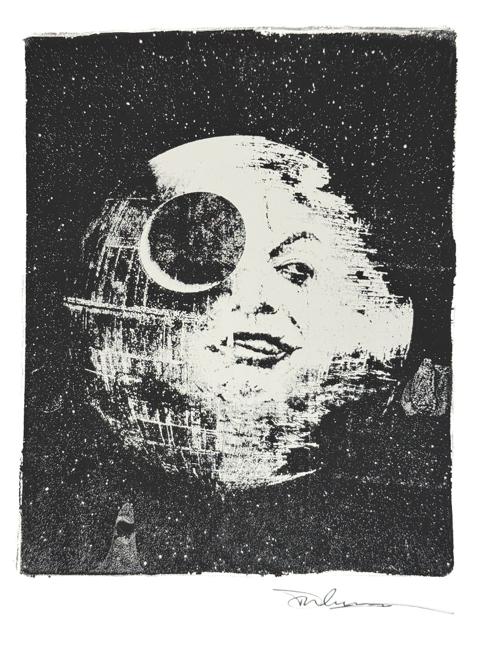 Image of The Man Over That's No Moon Original Monoprint