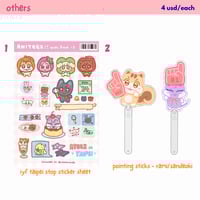 stickers, Washi tape, pointing sticks....