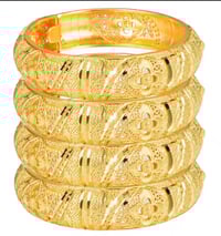 24k Dubai Gold Bangles set of 4