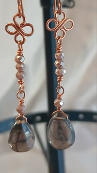 Image 3 of Smoky Quartz Earthy Meets Elegant Copper Dangles🖤