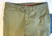Image 2 of Salvatore Ferragamo green cotton chino pants, made in Italy, size 48 (32”)