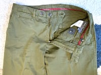 Image 5 of Salvatore Ferragamo green cotton chino pants, made in Italy, size 48 (32”)