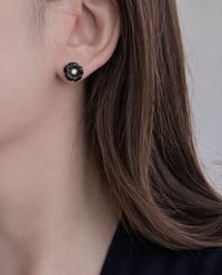 Image 2 of Black Onyx Flower Earring