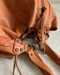 Image 6 of ORANGE TAN LEATHER DRAWSTRING BAG