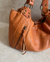 Image 7 of ORANGE TAN LEATHER DRAWSTRING BAG