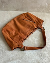 Image 4 of ORANGE TAN LEATHER DRAWSTRING BAG