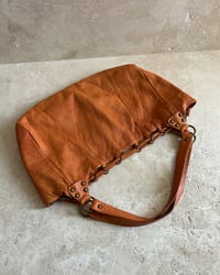 Image 5 of ORANGE TAN LEATHER DRAWSTRING BAG