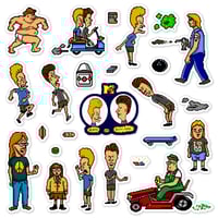 Image 1 of Beavis and Butt-Head Genesis Sticker/Magnet Sets (25 Pieces) 