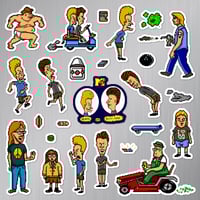 Image 2 of Beavis and Butt-Head Genesis Sticker/Magnet Sets (25 Pieces) 