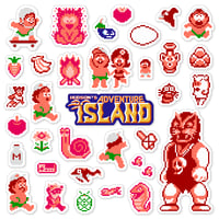 Image 1 of Adventure Island NES Sticker/Magnet Sets (34 Pieces) 