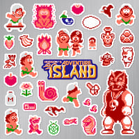 Image 2 of Adventure Island NES Sticker/Magnet Sets (34 Pieces) 