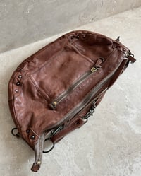 Image 3 of AGED BROWN LEATHER CRESCENT BAG