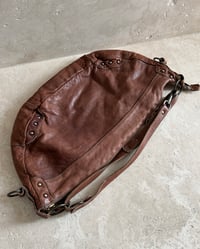Image 2 of AGED BROWN LEATHER CRESCENT BAG