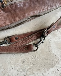 Image 9 of AGED BROWN LEATHER CRESCENT BAG