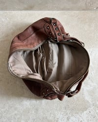 Image 10 of AGED BROWN LEATHER CRESCENT BAG