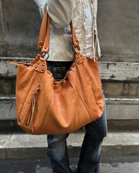 Image 11 of ORANGE TAN LEATHER DRAWSTRING BAG
