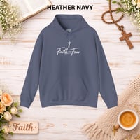 Image 4 of Faith Over Fear Hoodie — Christian Cross Inspirational Hooded Sweatshirt