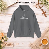 Image 5 of Faith Over Fear Hoodie — Christian Cross Inspirational Hooded Sweatshirt