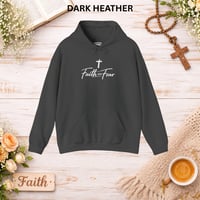 Image 6 of Faith Over Fear Hoodie — Christian Cross Inspirational Hooded Sweatshirt