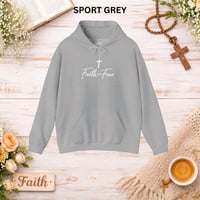Image 7 of Faith Over Fear Hoodie — Christian Cross Inspirational Hooded Sweatshirt