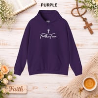 Image 8 of Faith Over Fear Hoodie — Christian Cross Inspirational Hooded Sweatshirt