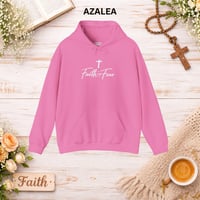 Image 9 of Faith Over Fear Hoodie — Christian Cross Inspirational Hooded Sweatshirt